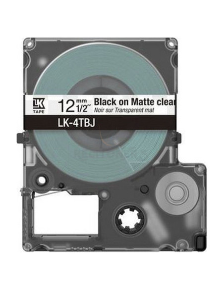 Cartucho de tinta C53S672065 EPSON - EPSON Cartucho de etiquetas Matte Tape Clear/Black 12mm(8m) LK-4TBJ