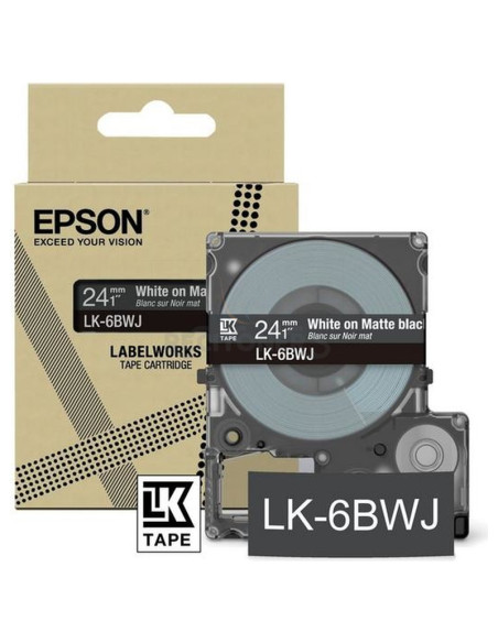 Cartucho de tinta C53S672084 EPSON - EPSON Cartucho de etiquetas Matte Tape Black/White 24mm(8m) LK-6BWJ