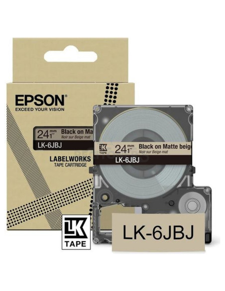Cartucho de tinta C53S672092 EPSON - EPSON Cartucho de etiquetas Matte Tape Beige/Black 24mm(8m) LK-6JBJ