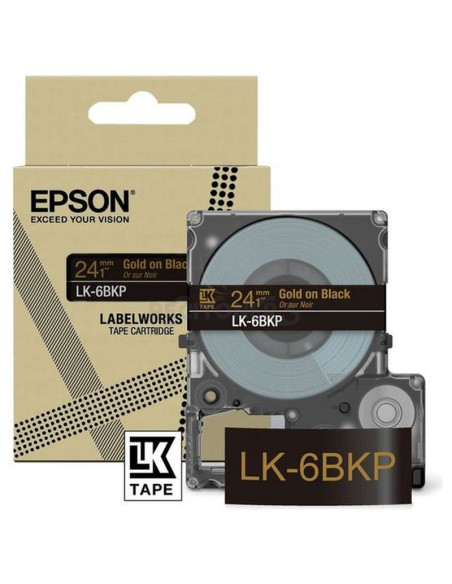 Cartucho de tinta C53S672096 EPSON - EPSON Cartucho de etiquetas Metallic Tape Black/Gold 24mm(9m) LK-6BKP