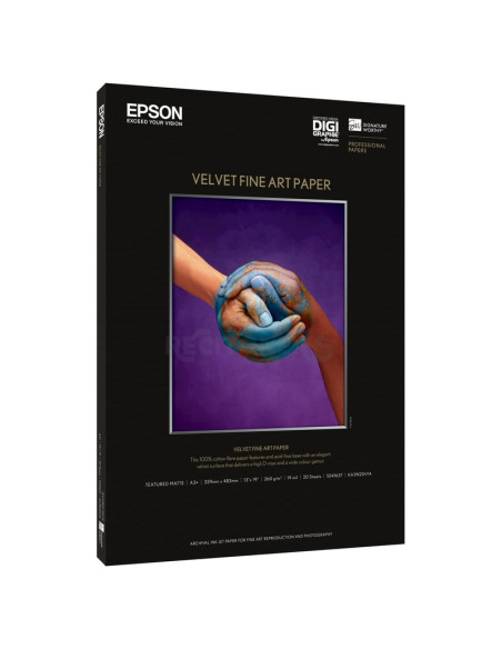 Papeleria C13S041637 EPSON - Epson GF Papel Velvet Fine Art. A3+, 20 h, 260g.