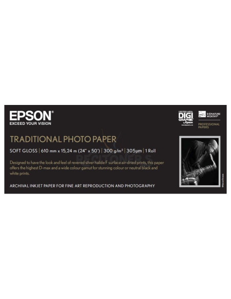 Papeleria C13S045055 EPSON - Epson GF papel Photo Traditional 24” x 15,2m - 300 g/m2
