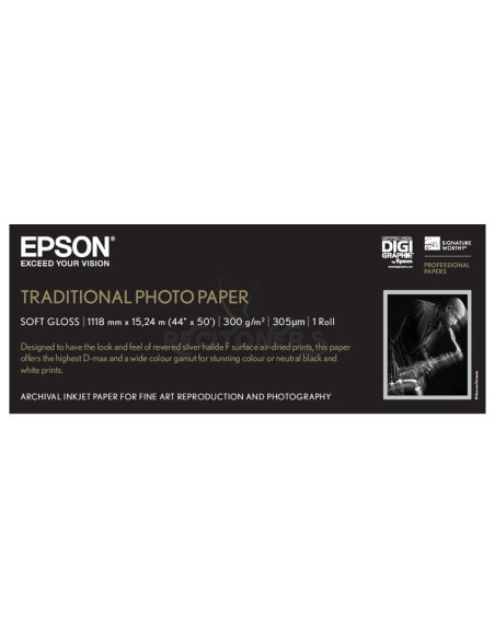 Papeleria C13S045056 EPSON - Epson GF papel Photo Traditional 44” x 15,2m - 300 g/m2