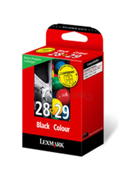 Cartucho de tinta 18C1520E LEXMARK - LEXMARK Z845/1300/X2500 Pack Cartucho Negro nº28 + Color nº29 Retornables