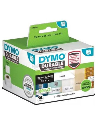 Papeleria 2112286 DYMO - DYMO ETIQUETA ADHESIVA DURABLE - BLANCO - 25X25MM - ROTULADORA LABELWRITER (2 ROLLOS 850UD)