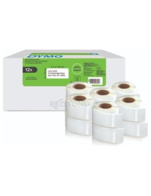 Papeleria 2177563 DYMO - DYMO ETIQUETAS TRANSFERENCIA TÉRMICA LW - 25X54MM - MULTIPACK DE 12 ROLLOS (500 ETIQUETAS POR ROLLO)