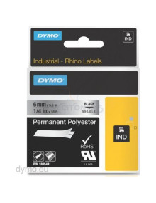 Papeleria 1805441 DYMO - DYMO CINTA DE ETIQUETAS INDUSTRIAL ID1-6 - NEGRO SOBRE GRIS METÁLICO - 6MMX5´5M - POLIÉSTER