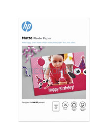 Papeleria 7HF70A HP - HP Papel foto mate 10x15cm 25hojas