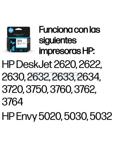 HP DeskJet 3720/ Envy 5030 Cartucho Nº304 Tri-color Amarillo