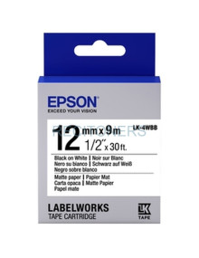 Papeleria S654023 EPSON - C.12mm EPSON Labelworks negro s/ blanco mate 9m. papel mate (LC-4WBB) LW300/LW400/LW900P 2