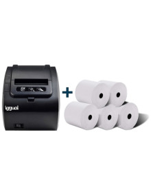 IGGUAL KIT IMPRESORA TERMICA TP8002 + 5 ROLLOS