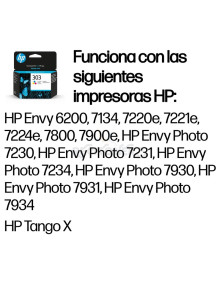 Cartucho de tinta T6N01AE HP - HP Cartucho 303 Tri-color Envy Photo 6230/7130/7134/7830- 165pag. Amarillo