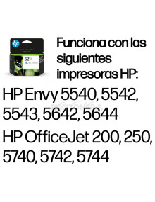 Cartucho de tinta C2P07AE HP - HP Cartucho de tinta original 62XL de alta capacidad tricolor Amarillo
