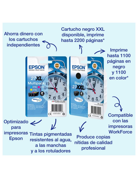 Cartucho de tinta C13T27134012 EPSON - Epson Alarm clock Singlepack Magenta 27XL DURABrite Ultra Ink