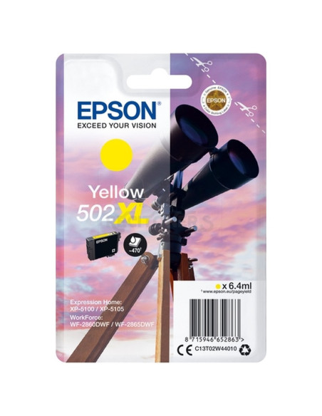 Toner C13T02W44010 EPSON - EPSON SINGLEPACK AMARILLO 502XL INK XP-5100, XP-5105, WF-2860DWF, WF-2865DWF