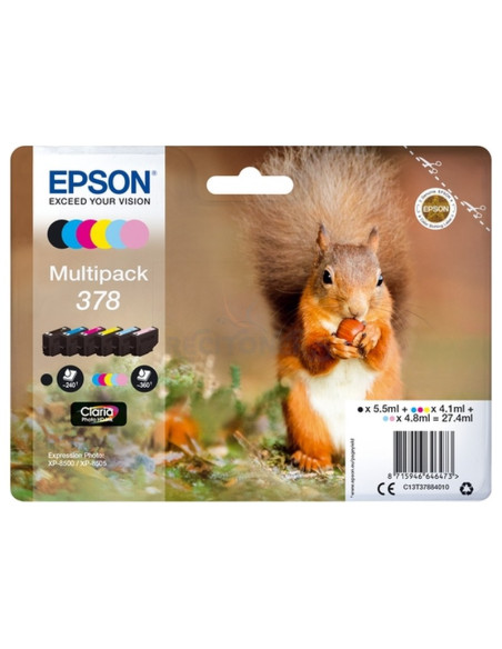 Toner C13T37884010 EPSON - Epson Multipack negro / cian / magenta / amarillo / Cian (claro) / Magenta (claro) C13T37884010 (378)