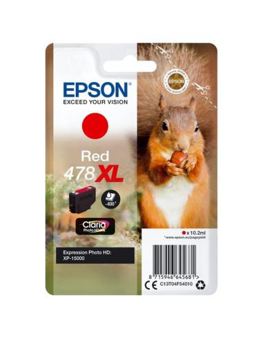 Cartucho de tinta C13T04F54010 EPSON - EPSON TINTA ROJO SINGLEPACK CLARIA PHOTO HD INK - Nº 478XL