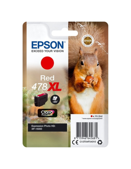 Cartucho de tinta C13T04F54010 EPSON - EPSON TINTA ROJO SINGLEPACK CLARIA PHOTO HD INK - Nº 478XL