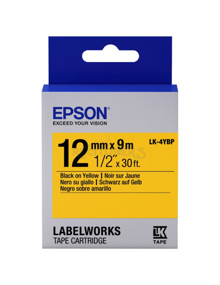 Toner C53S654008 EPSON - Epson Cinta color pastel - LK-4YBP negro/amarillo pastel 12/9