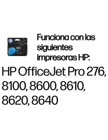 Cartucho de tinta CN050AE HP - HP Cartucho de tinta original 951 cian