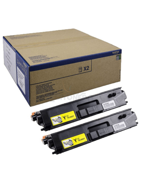 Toner TN900YTWIN BROTHER - Brother TN-900YTWIN cartucho de tóner 2 pieza(s) Original Amarillo