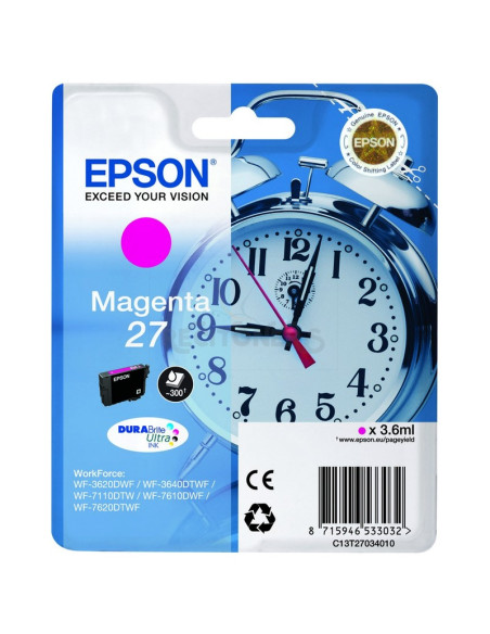 Toner C13T27034010 EPSON - Epson Alarm clock Singlepack Magenta 27 DURABrite Ultra Ink