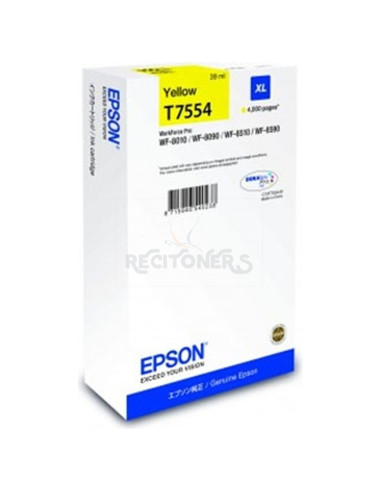 Cartucho de tinta C13T755440 EPSON - EPSON CARTUCHO AMARILLO XL 4000P WF-8XXX