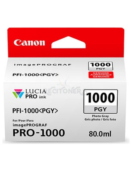Cartucho de tinta 0553C001 CANON - Canon Cartucho Photo Gris PFI-1000PGY iPF PRO1000 80ML.