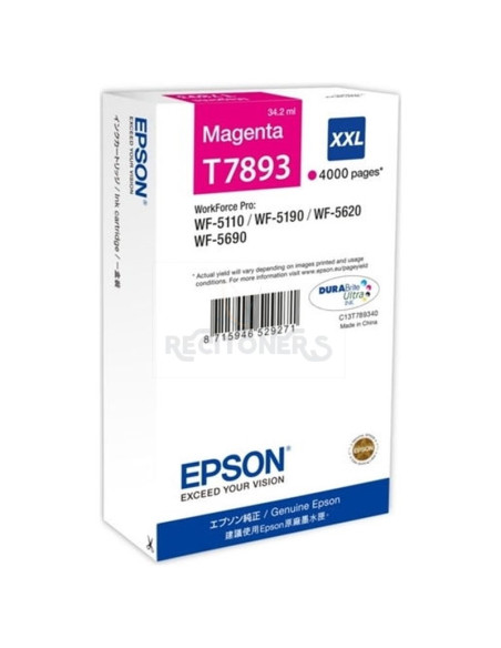 Cartucho de tinta C13T789340 EPSON - EPSON Cartucho Magenta 79XXL 4000 paginas WorkForce Pro WF-5xxx Series