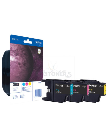 Cartucho de tinta LC1220RBWBP BROTHER - Brother LC1220RBWBP cartucho de tinta 3 pieza(s) Original Cian, Magenta, Amarillo