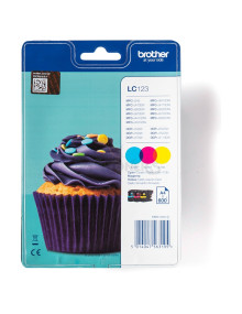 Cartucho de tinta LC123RBWBP BROTHER - Brother LC123RBWBP cartucho de tinta 3 pieza(s) Original Cian, Magenta, Amarillo