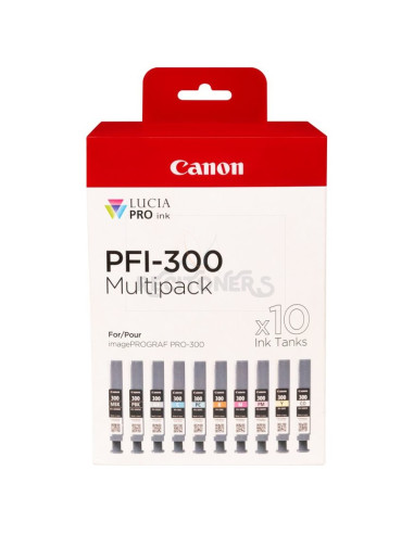 Cartucho de tinta 4192C008 CANON - Canon PFI-300 cartucho de tinta 10 pieza(s) Original Negro, Azul, Cian, Gris, Magenta, Foto