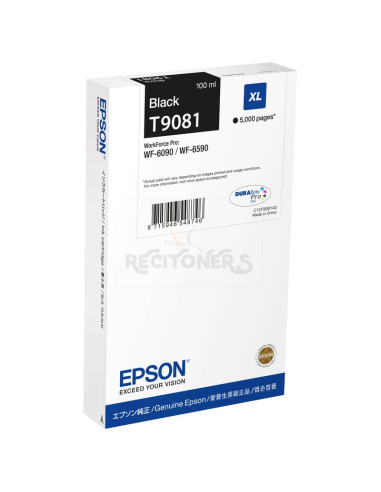 Cartucho de tinta C13T90814N EPSON - Epson C13T90814N cartucho de tinta 1 pieza(s) Original Alto rendimiento (XL) Negro