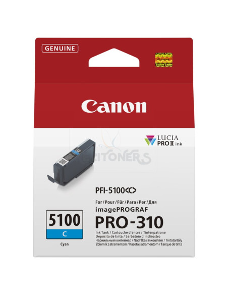 Cartucho de tinta PFI-5100C CANON - Canon PFI-5100 C cartucho de tinta 1 pieza(s) Original Cian