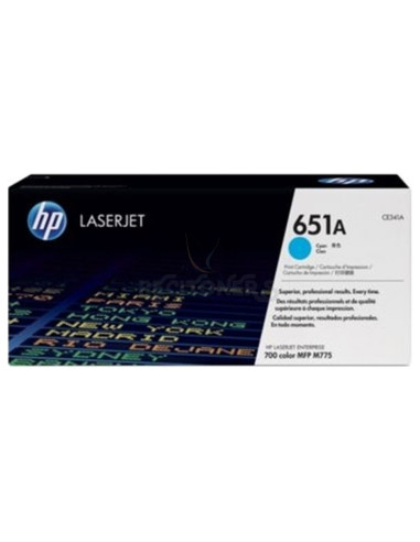 Toner CE341A HP - HP TONER CIAN 651A 16.000 PÁGINAS LS INTERPRISE/700 COLOR MFP/M775