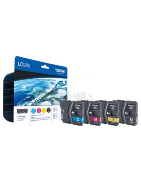Cartucho de tinta LC985VALBP BROTHER - BROTHER CARTUCHO NEGRO/TRICOLOR LC985BK/C/M/Y 300 PAG. NEGRO/260 PAG. PACK 4