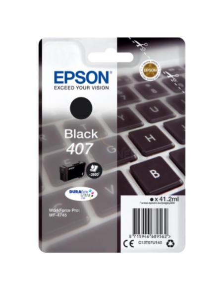 Cartucho de tinta C13T07U140 EPSON - EPSON TINTA NEGRO WORKFORCE PRO 4745 SERIES - Nº 407