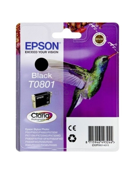 Cartucho de tinta C13T08014011 EPSON - EPSON CARTUCHO NEGRO R/265/285/360 RX/560/585/685 P/50 PX/650/700W/710W/800FW/810FW