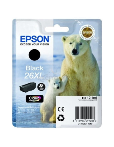 Cartucho de tinta C13T26214012 EPSON - Epson Claria Premium Cartucho Negro 26XL Alta Capacidad