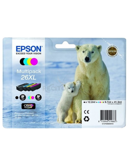 Toner C13T26364010 EPSON - EPSON MULTIPACK BK/C/M/Y CLARIA PREMIUM XP 510 520 600 605 610 615 620 625 700 710 720 800 810 820