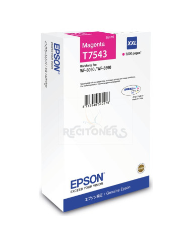 Cartucho de tinta C13T75434N EPSON - EPSON Cartucho Magenta XXL 7000p WF-8x90