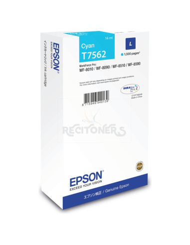 Cartucho de tinta C13T75624N EPSON - EPSON Cartucho Cian L 1500 pag WF-8xxx