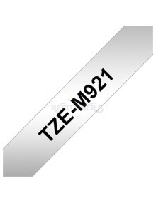 Papeleria TZEM921 BROTHER - BROTHER CINTA ROTULADORA LAMINADA METALICA TEXTO NEGRO SOBRE PLATA MATE - 9MMX8M