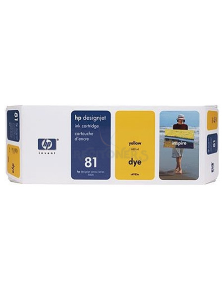Cartucho de tinta C4933A HP - HP CARTUCHO GF AMARILLO Nº81 680ML DESINGJET/5000/5000PS/5500/5500PS