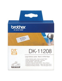 Papeleria DK11208 BROTHER - BROTHER ETIQUETA PRECORTADA BLANCA PAPEL 38X90MM 400 ETIQUETAS QL/500/550/650TD