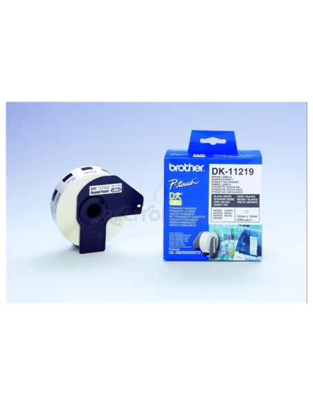 Papeleria DK11219 BROTHER - BROTHER ETIQUETAS PRECORTADAS CIRCULARES 12MM (1.200 ETIQUETAS)