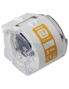 Papeleria CZ1003 BROTHER - BROTHER Rollo de cinta adhesiva para impresión de etiquetas a color. Ancho: 19mm Longitud: 5m