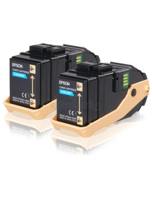Toner C13S050608 EPSON - Epson Aculaser C9300 Toner Cian (Pack 2)