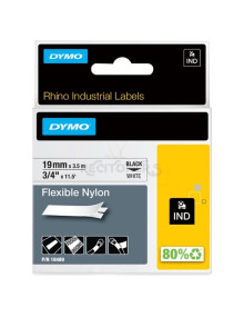 Toner 18489 DYMO - DYMO RHINO Cinta ID1-19 Negro/blanco nylon