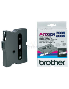 Papeleria TX211 BROTHER - BROTHER Cinta laminada Blanco / negro 6 mm